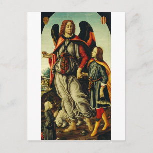 Archangel Raphael mit dem jungen Mann Tobias Postkarte
