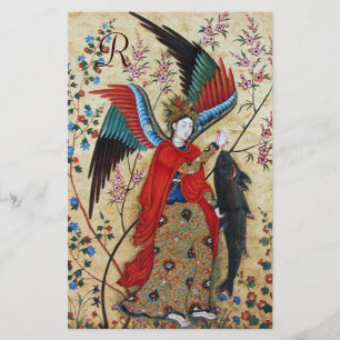 ARCHANGEL RAPHAEL UND FISCHPARKMONOGRAMM BRIEFPAPIER