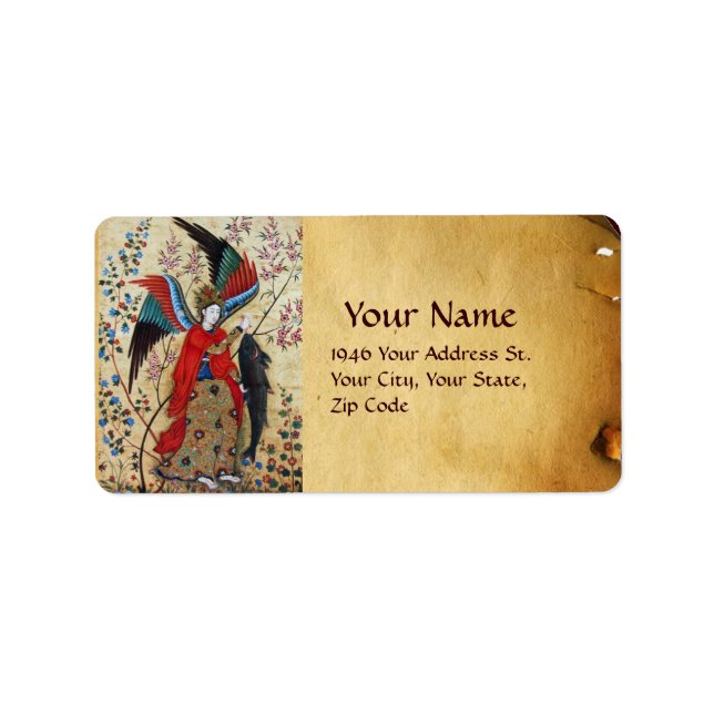 ARCHANGEL RAPHAEL UND FISCHPARKPLATZ ADRESSAUFKLEBER (Vorne)