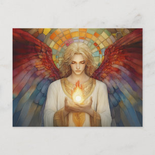 Archangel Uriel Die Flamme Gottes Rainbow Mosaik Postkarte