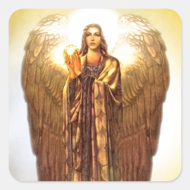Archangel Uriel Quadratischer Aufkleber (Vorderseite)