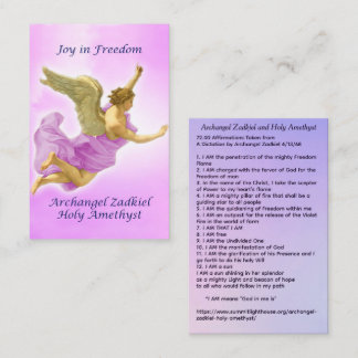 Archangel Zadkiel and Holy Amethyst Visitenkarte