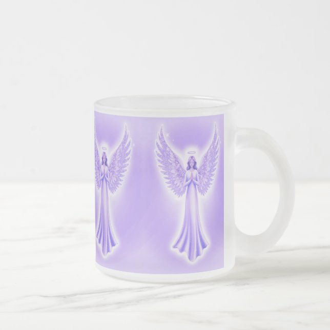 Archangel Zadkiel Lila und weiße Weihnachtszeit Mattglastasse (Rechts)