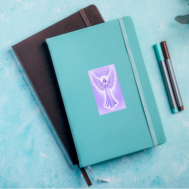 Archangel Zadkiel Lila und weiße Weihnachtszeit Rechteckiger Aufkleber (Notebook)