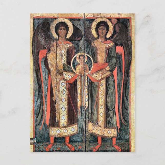 Archangels Michael und Gabriel Orthodox Christlich Postkarte (Vorderseite)