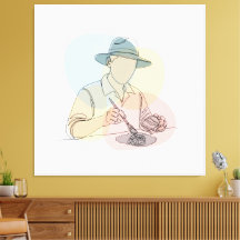 Archäologe eine Linie Kunst zusammenhängend einfac