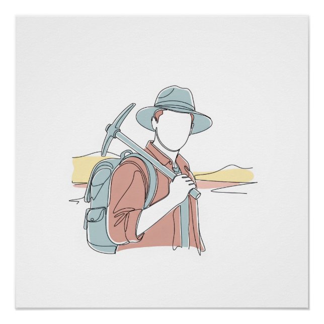 Archäologe, einfache Kunst aus einer Hand, kontinu Poster (Vorderseite)