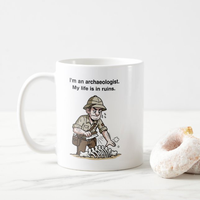 Archäologe Entdecker Geist – Alte Entdeckung  Kaffeetasse (Mit Donut)