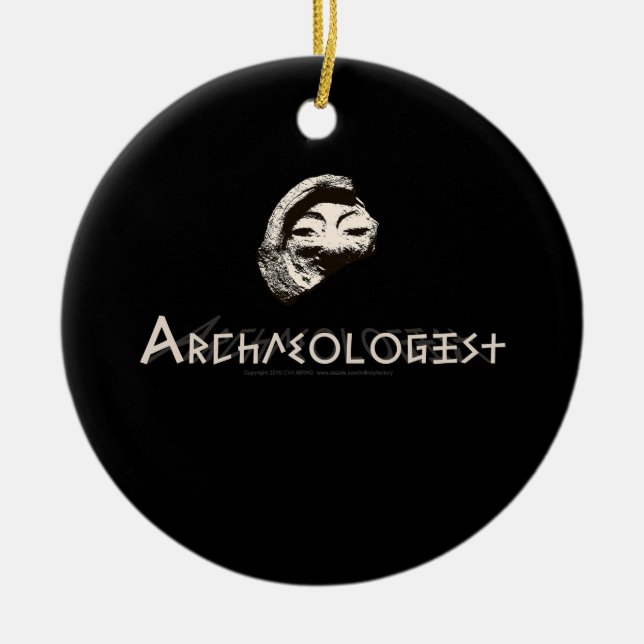 Archäologe in primitiven griechischen Briefen Keramikornament (Vorne)