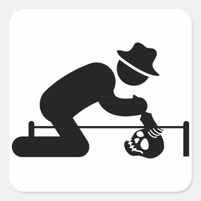 Archäologe Quadratischer Aufkleber (Vorderseite)