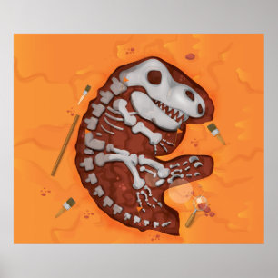 Archäologie Dinosaurier Bones Dig Poster