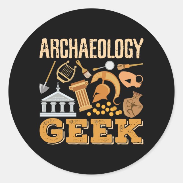 Archäologie Geek Professor Archäologe Runder Aufkleber (Vorderseite)