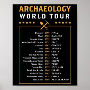 Archäologie Welt Tour Archäologe Geschenk Poster