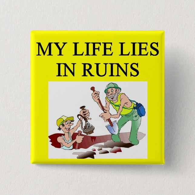 Archäologiewitz Button (Vorderseite)