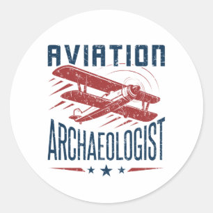 Archäologin für Luftfahrt Runder Aufkleber