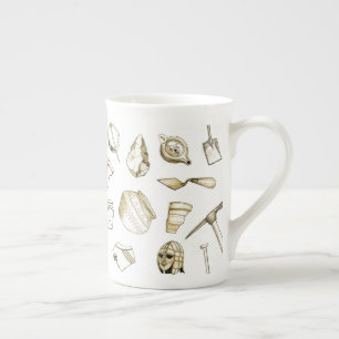 Archäologische Fragment-Knochen-China-Tasse Prozellantasse