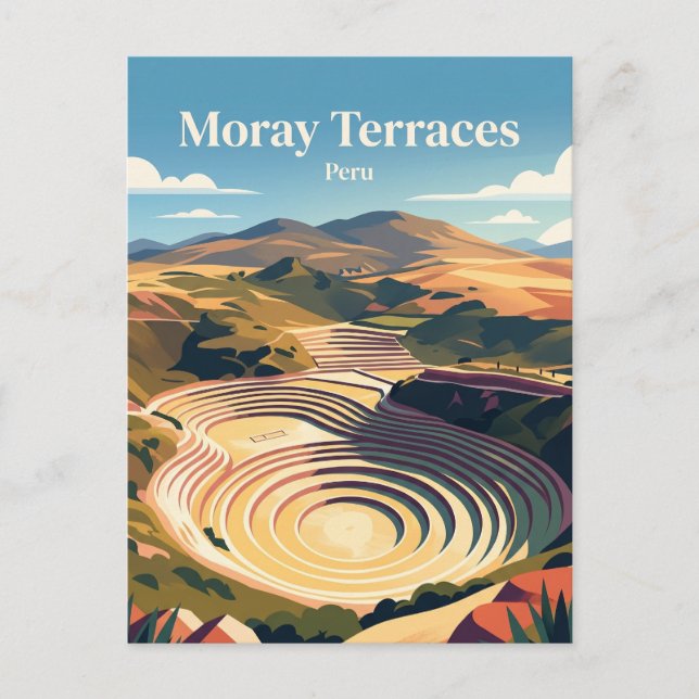 Archäologische Stätte Moray Peru Postkarte (Vorderseite)