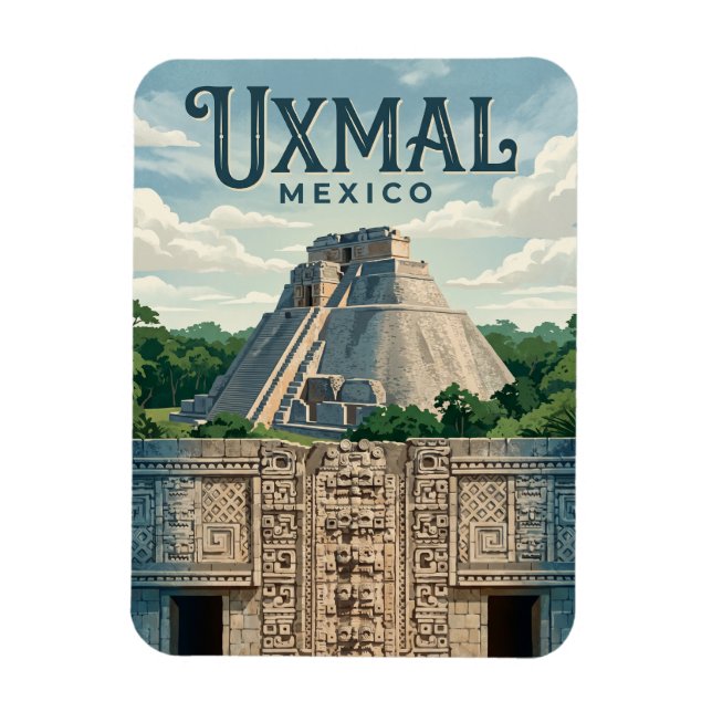 Archäologische Stätte Uxmal Mexiko Magnet (Vertikal)
