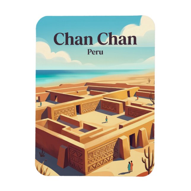 Archäologische Zone Chan Chan Peru Magnet (Vertikal)