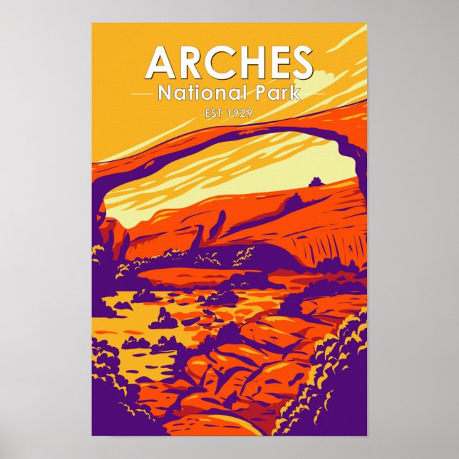 Arche Nationalpark Double Arch Sunset Vintag Poster (Vorne)