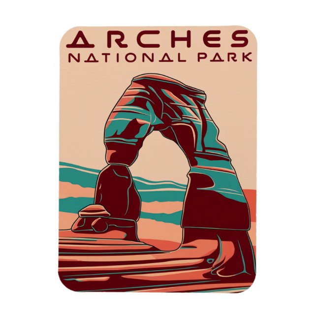 Arche Nationalpark Retro Abstrakt Magnet (Vertikal)