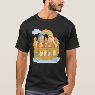 Arche Noah mit Katzen der religiösen christlichen T-Shirt