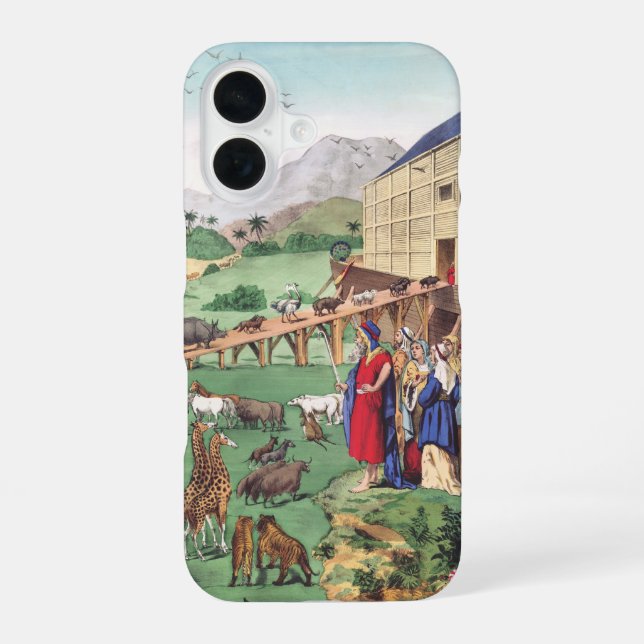Arche Noah mit Tieren iPhone 16 Hülle (Rückseite)
