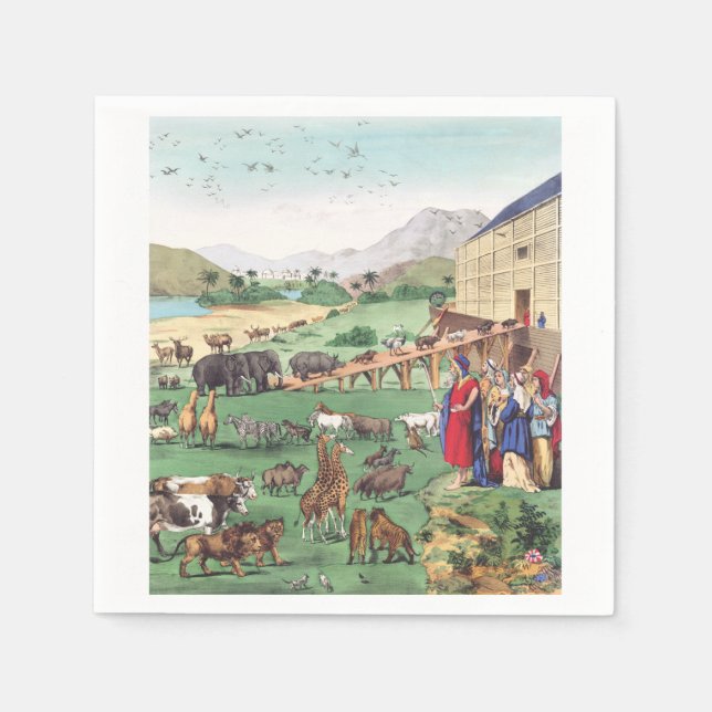 Arche Noah mit Tieren Serviette (Vorderseite)
