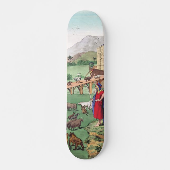 Arche Noah mit Tieren Skateboard (Vorne)