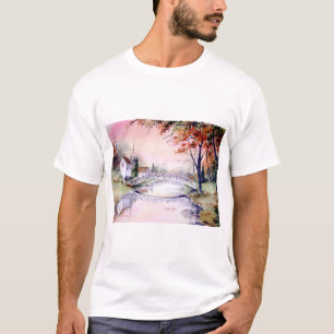 Arched Bridge New England Aquarellbilder T-Shirt