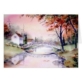 Arched Bridge New England Wasserfarbenmalerei