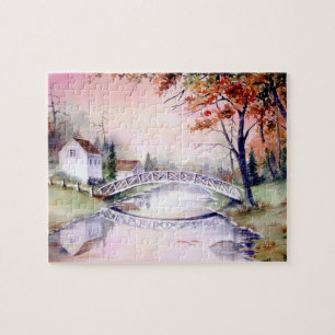 Arched Bridge Watercolor Painting Puzzle