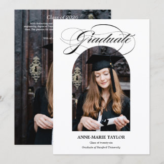Arched Photo and Script Graduate Announcement Einladung