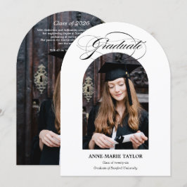 Arched Photo and Script Graduate Announcement Einladung