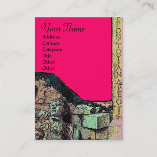 ARCHEO/Antiquar, Archäologie Monogram, Pink Fuchsi Visitenkarte