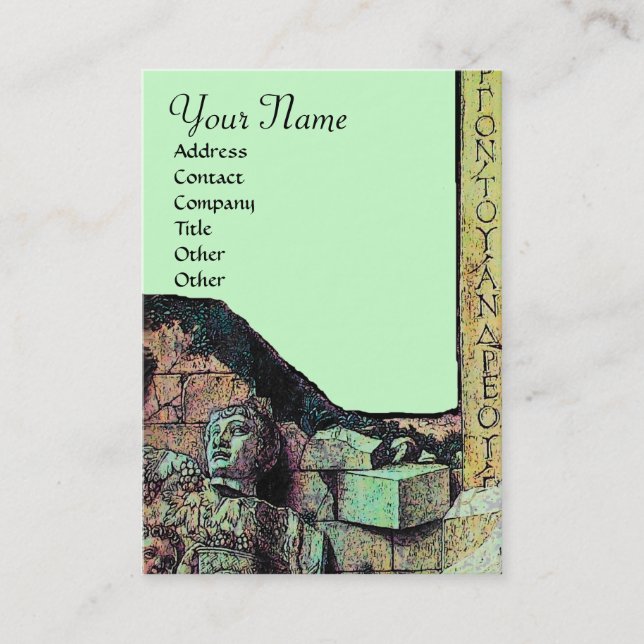 ARCHEO/Antiquar, Archäologie Monogramm, braun grün Visitenkarte (Vorderseite)