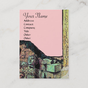 ARCHEO/Antiquar, Archäologie Monogramm, Rosa Grün Visitenkarte