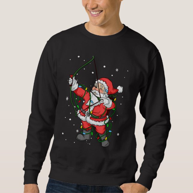 Archer Bow Jagd Weihnachtsbaum Ligh Sweatshirt (Vorderseite)