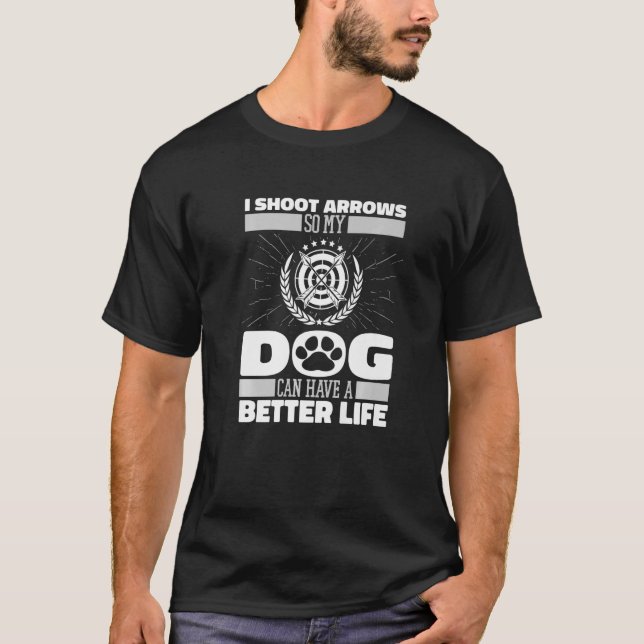 Archer Dog Bow Bowman Arrow Ziel Bogenschießen T-Shirt (Vorderseite)