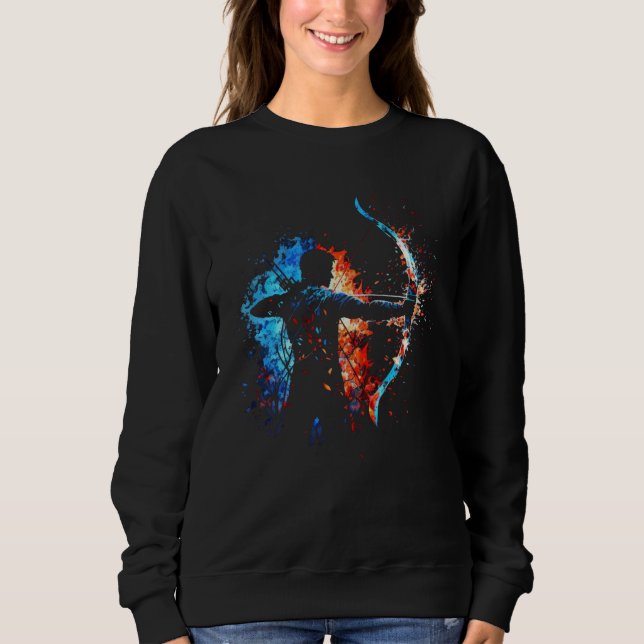 Archer Flames Archery Retro Sports Archer Sweatshirt (Vorderseite)