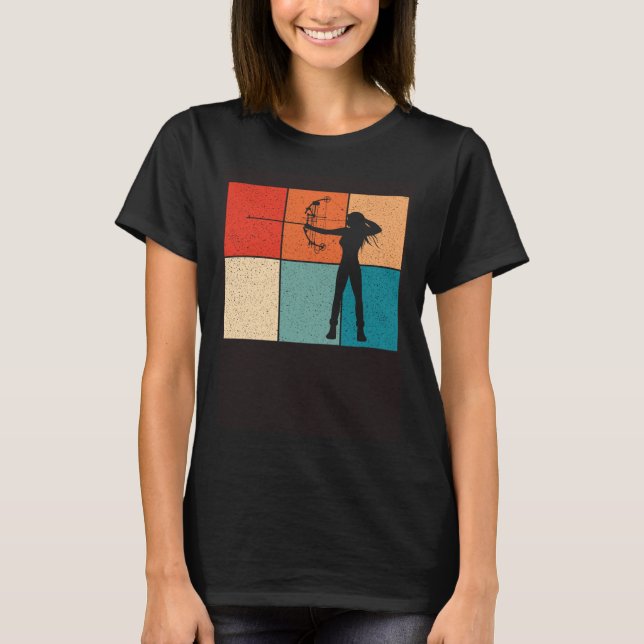 Archer Girl Shooting With Arrow And Bow  Archery T-Shirt (Vorderseite)