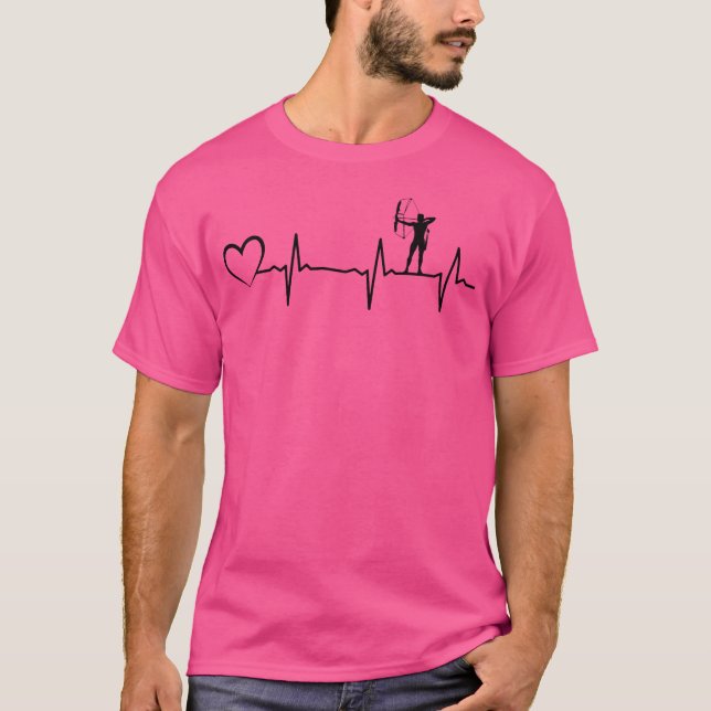 Archer Heartbeat Archery Bow Arrow Archery Heartbe T-Shirt (Vorderseite)