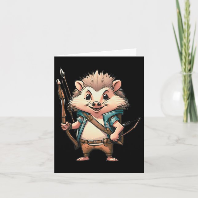 Archer Igel Bogenschießen Jäger Geschenk Männer Wo Karte (Vorderseite)