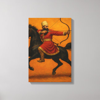 Archer in der Roten Robe auf dem Schwarzen Kriegsp Leinwanddruck