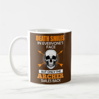 Archer lächelt Bogenschießen-Sprichwort Kaffeetasse