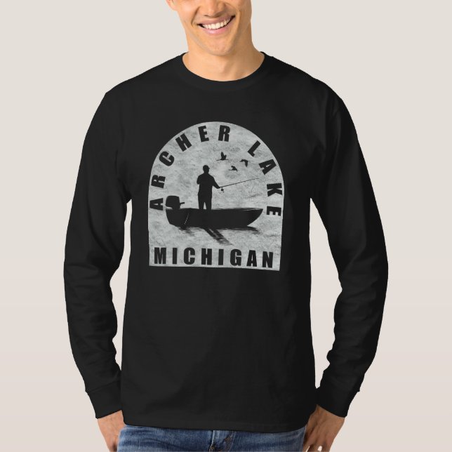 Archer Lake Fishing Michigan T-Shirt (Vorderseite)