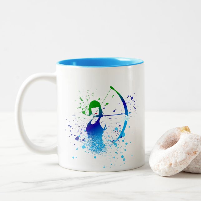 Archer Paint Splash Zweifarbige Tasse (Mit Donut)