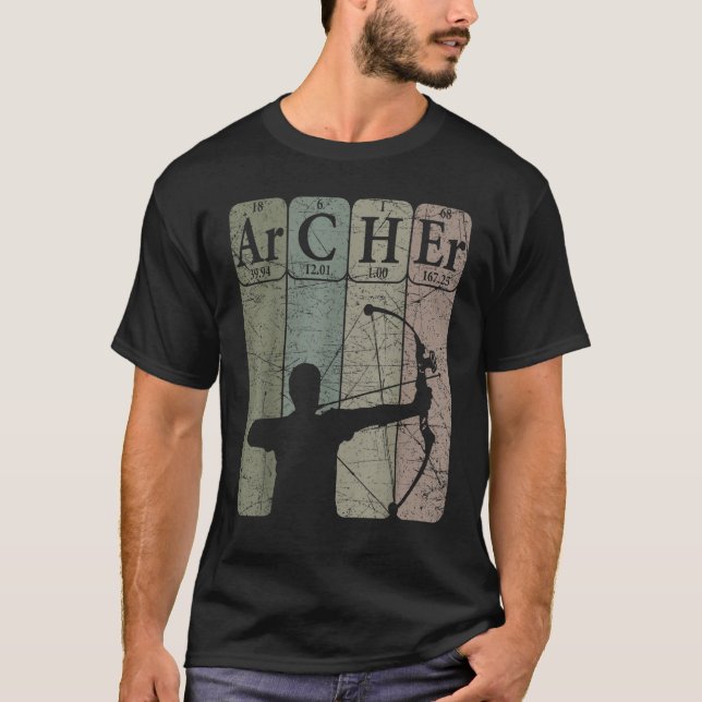 Archer Periodic Table Elements Bow Hunting Archery T-Shirt (Vorderseite)