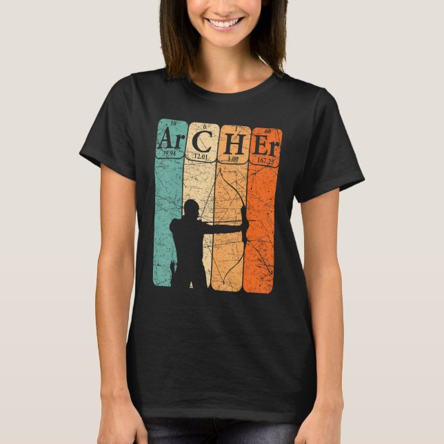 Archer Periodic Table Elements Bow Hunting Archery T-Shirt (Vorderseite)