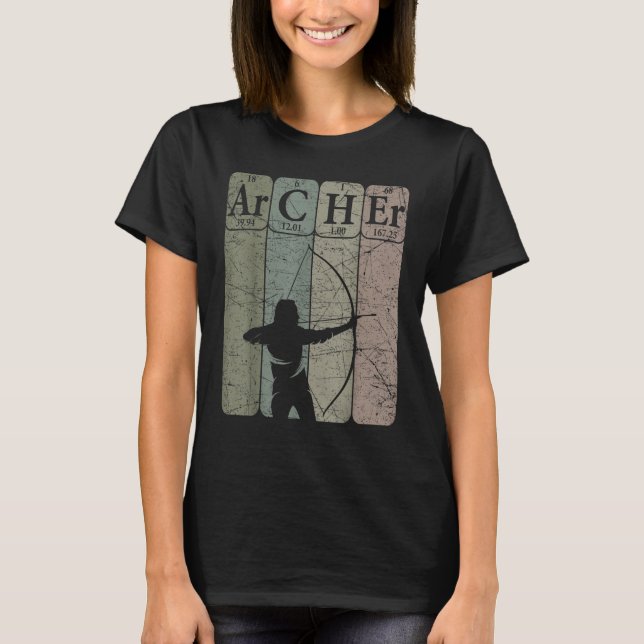 Archer Periodic Table Elements Bow Hunting Archery T-Shirt (Vorderseite)
